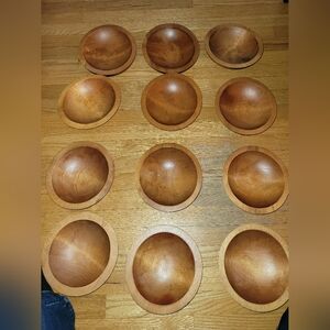 Vintage Baribocraft Set of 12 Wood Bowls